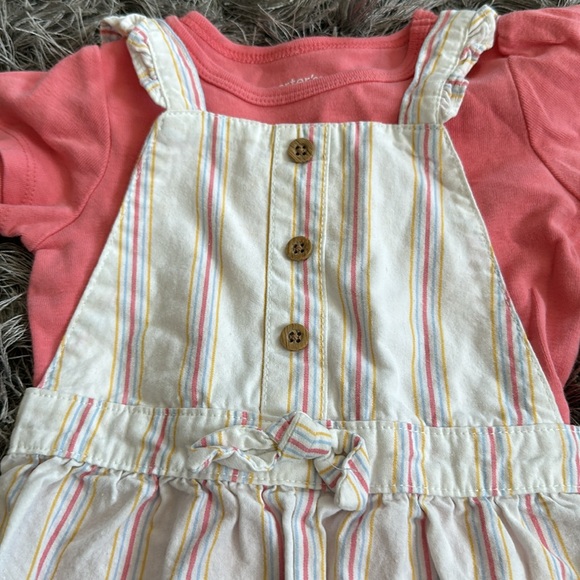 Baby Girls Carter's 2 Pc Striped Skirtall & T-shirt Set - Picture 4 of 6
